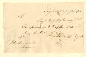 Connecticut Pay Table Order dated 1781